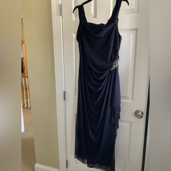 Alex Evenings navy blue gown size 10 - Picture 2 of 4